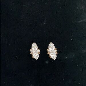 Crystal-like clip earrings